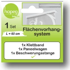 Paneelwagen 60cm, aus Kunststoff, in Weiß, für Flächenvorhang