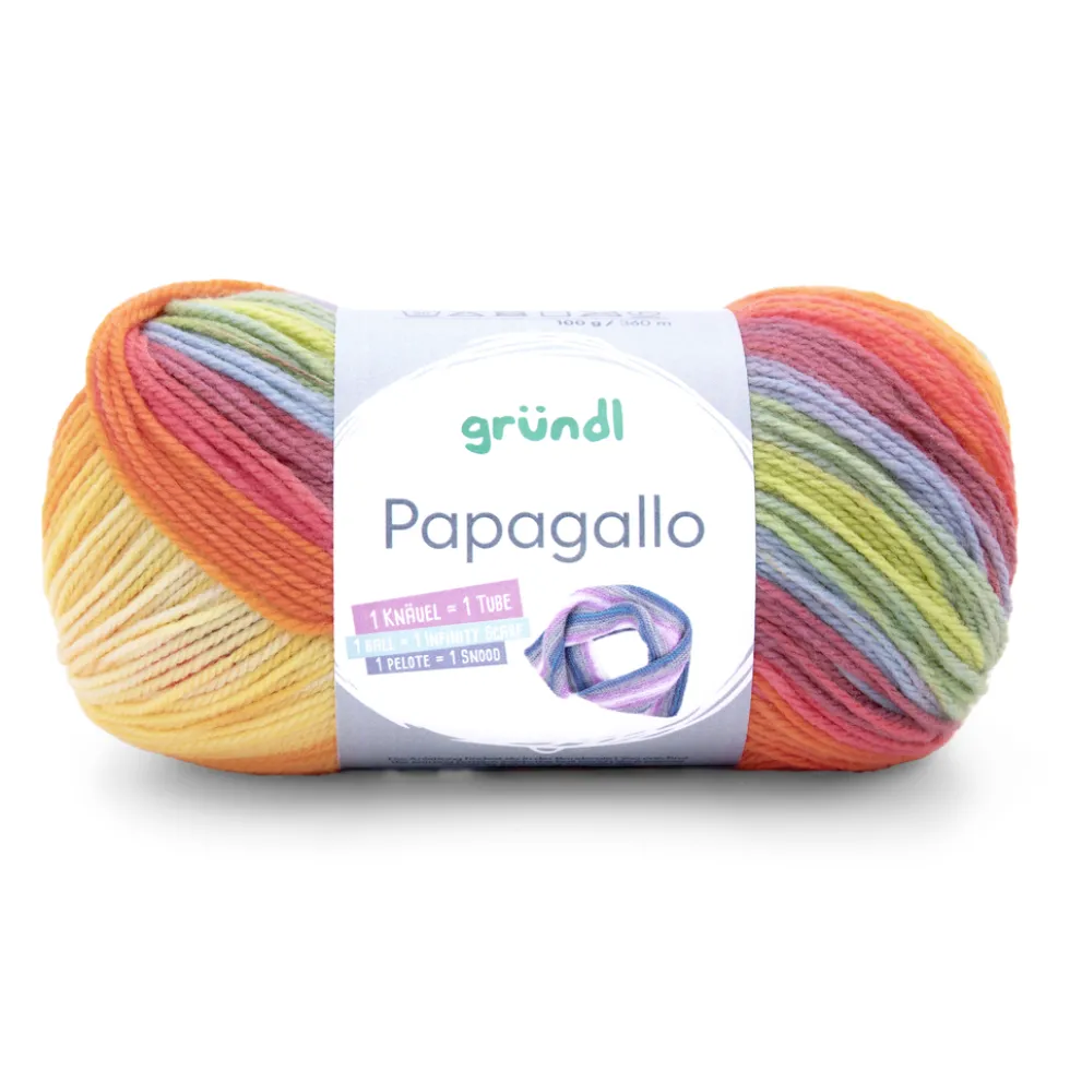Papagallo Garn 100 g orange-rot-olive