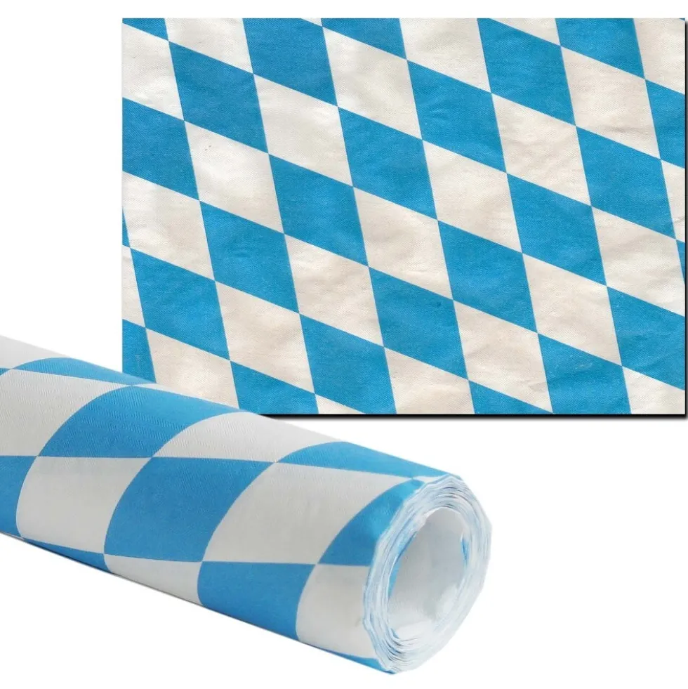 Papiertischdecke mit Damastprägung 8 x 1 m Bayrisch Blau