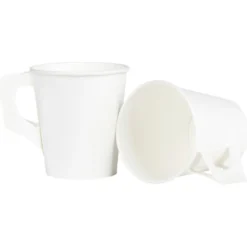 Pappbecher mit Henkel Einweg 175 ml 50 Stück weiß