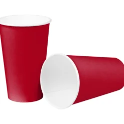 Pappbecher rot, 10 Stück, 0,473 Liter