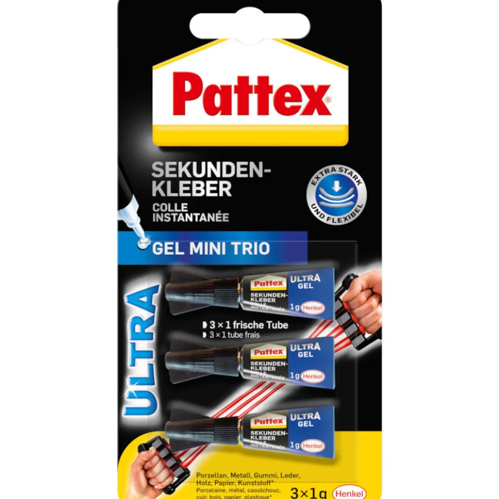 Pattex® Sekundenkleber Mini Trio Gel 3 x 1 g