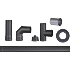 Pelletofenrohr-Set 80mm 7-teilig schwarz