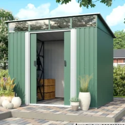 PERGART® Gerätehaus "Lübeck 86", 239 x 194 cm, Höhe 202 cm, tanne / weiß
