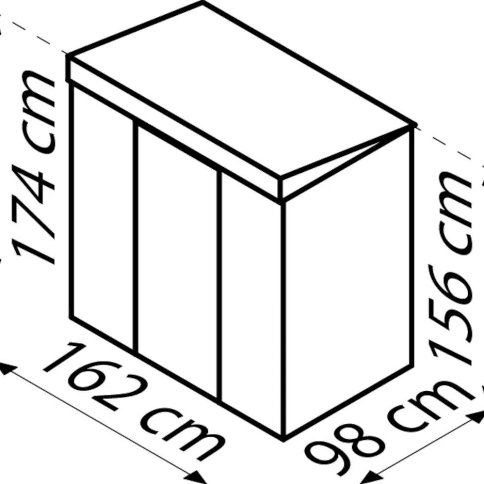 PERGART® Gerätehaus "Leipzig II 64" 162 x 98 x 174 cm anthrazit matt