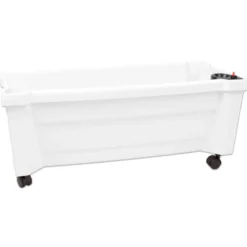 Pflanzkasten Calypso rollbar weiß aus Kunststoff