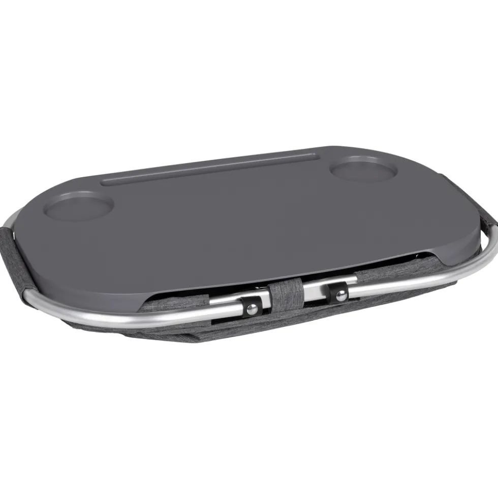 Picknickkorb mit Deckel 2-in-1, grau