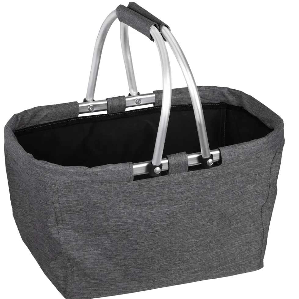 Picknickkorb mit Deckel 2-in-1, grau