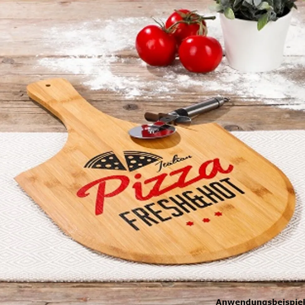 Pizzabrett aus Bambusholz für Ø30 cm Pizzen