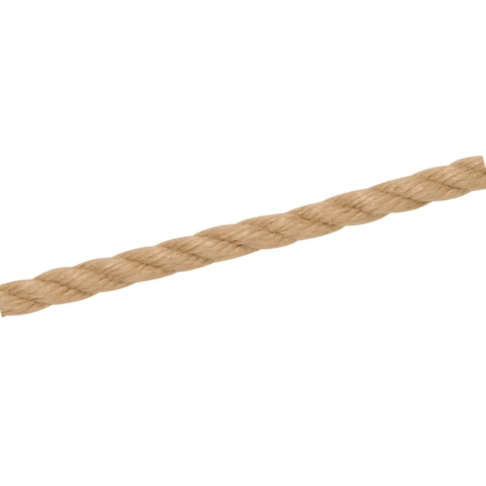 Polypropylenseil hanffarben, Stapelfaser, 3-schäftig gedreht, 6mm Durchmesser, Meterware