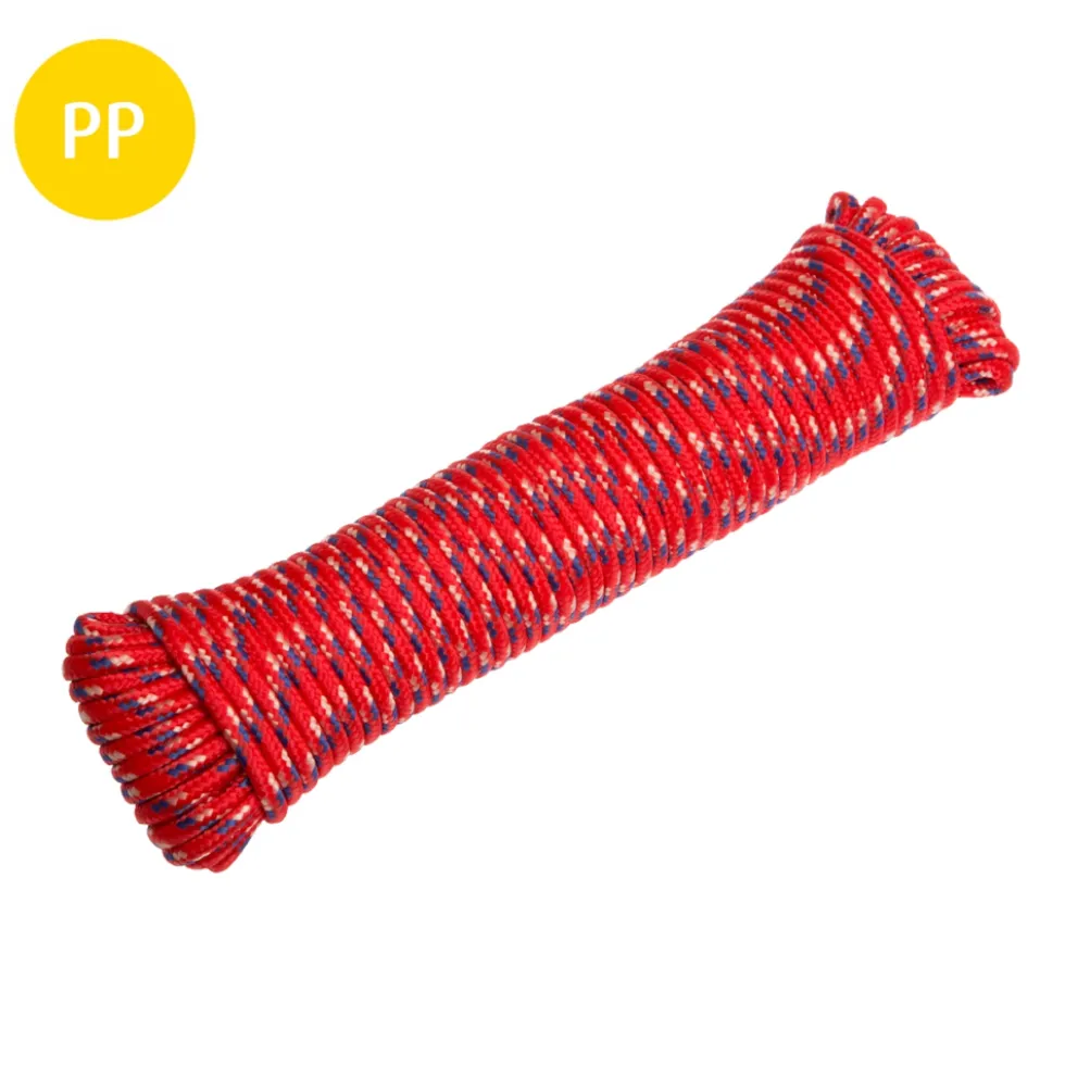 PP-Seil Ø 5 mm, 25 m, Rot-Blau-Weiß