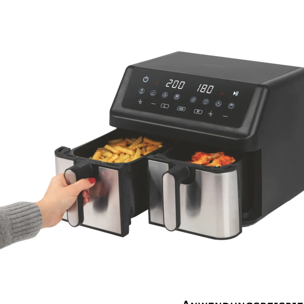ProfiCook Doppel-Heißluft-Fritteuse PC-FR 1296 Hinox 9 Liter