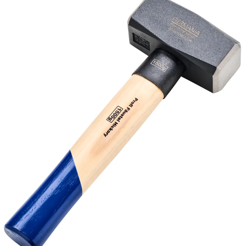 Profi Fäustel 1500 g Hickory Holzstiel GERMANIA®