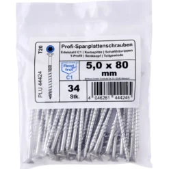 Profi-Spanplattenschrauben 5,0x80 mm TG IVZ C1 Senkkopf Vorteilspack