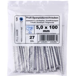 Profi-Spanplattenschrauben 5,0x100 mm TG IVZ C1 Senkkopf Vorteilspack