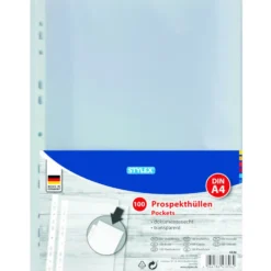 Prospekthüllen 100 Stück DIN A4 gelocht