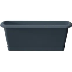 Prosperplast Balkonkasten Respana 39,2 x 18,4 cm in Anthrazit mit Untersetzer