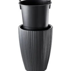 Prosperplast Pflanztopf Oro ca. Ø 30 cm dunkelgrau