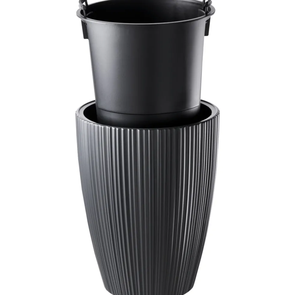 Prosperplast Pflanztopf Oro ca. Ø 30 cm dunkelgrau