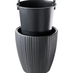 Prosperplast Pflanztopf Oro ca. Ø 24 cm dunkelgrau