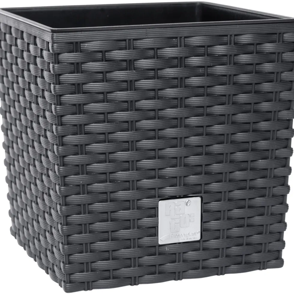 Prosperplast Pflanztopf Rato Low 32 x 32 x 32,5 cm in Anthrazit