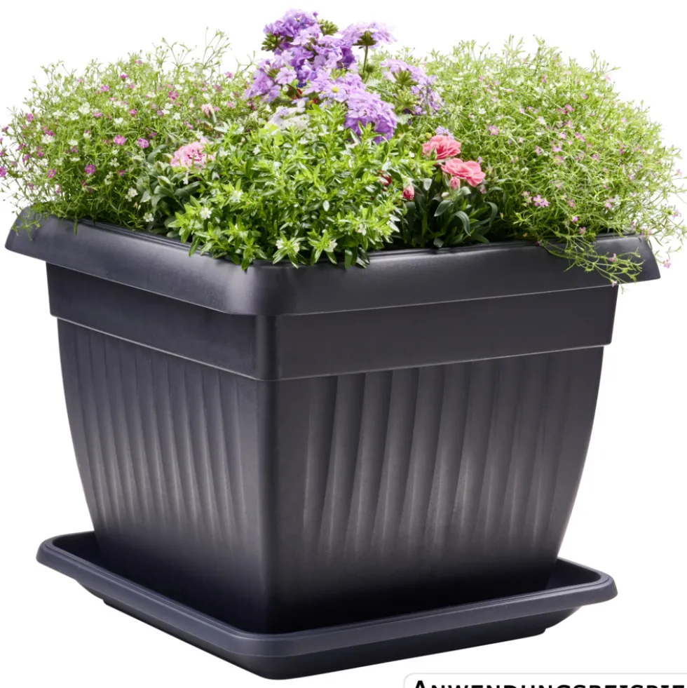 Prosperplast Untersetzer Terra eckig 41 x 41 cm in Anthrazit