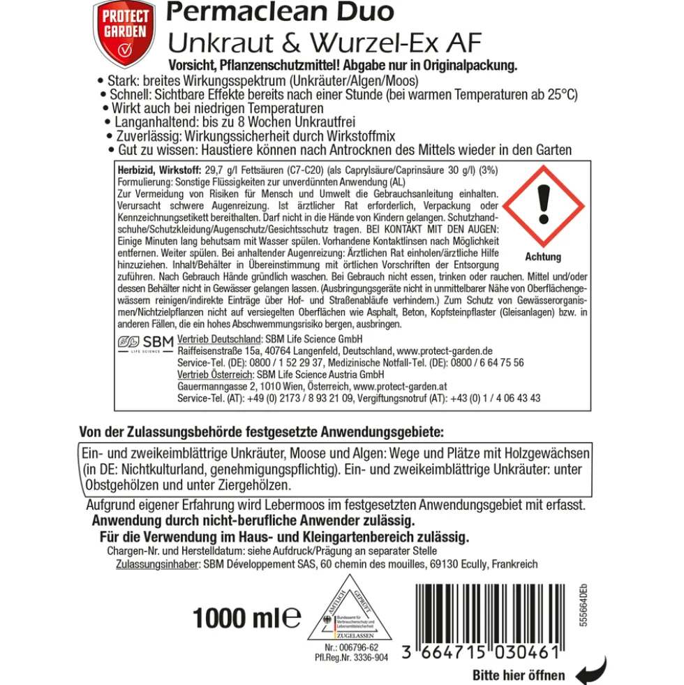 Protect Garden Permaclean AF Duo Unkraut und Wurzel-Ex 1 Liter