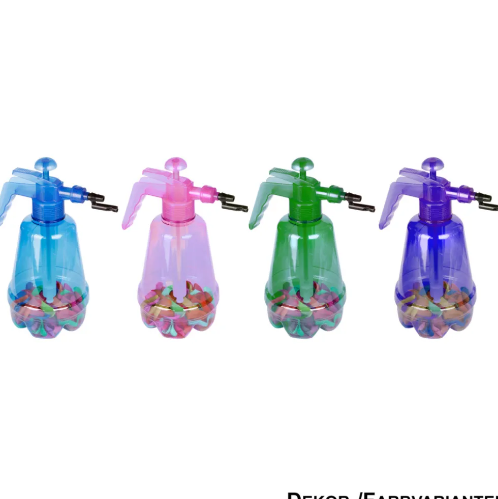 Pumpflasche aus Kunststoff mit 100 bunten Wasserbomben