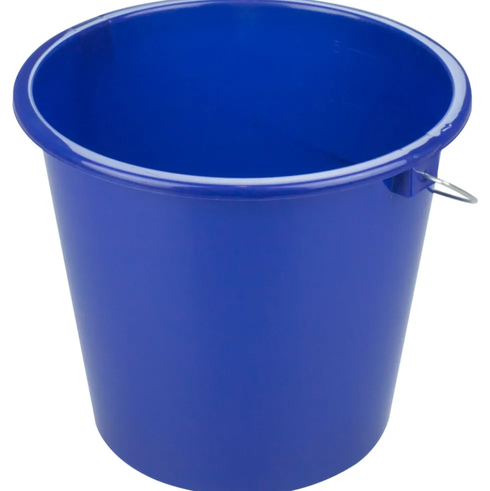 Putzeimer 5 Liter aus blauem Kunststoff mit Metallhenkel