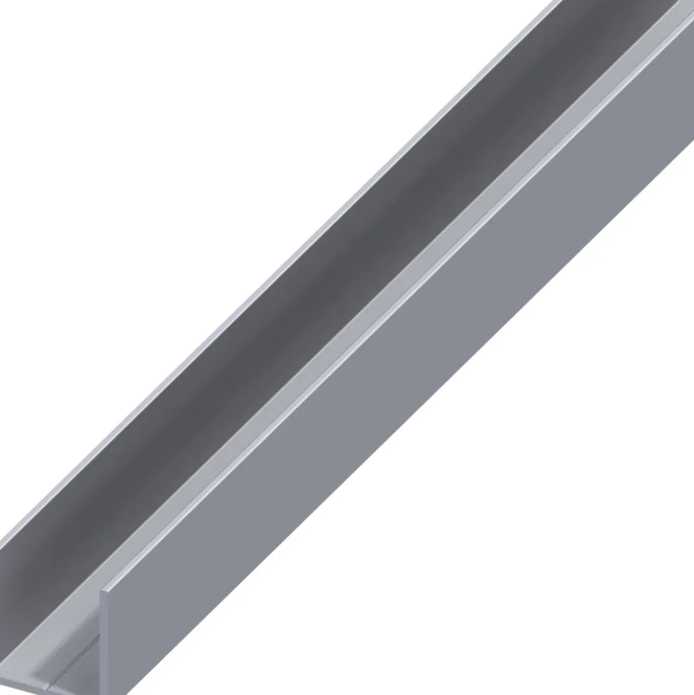 Quadrat-U Aluminium 1000 x 23,5 x 1,5 mm blank