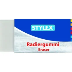 Radiergummi weiß 3 Stück mit Pappbanderole