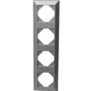 Rahmen 4-fach Standard Quadro Kunststoff silber