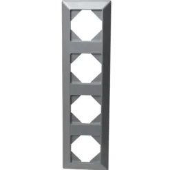 Rahmen 4-fach Standard Quadro Kunststoff silber