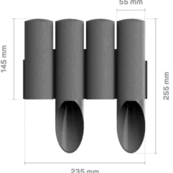 Rasenkante Palisade 10 Stück 2,3 m aus Kunststoff