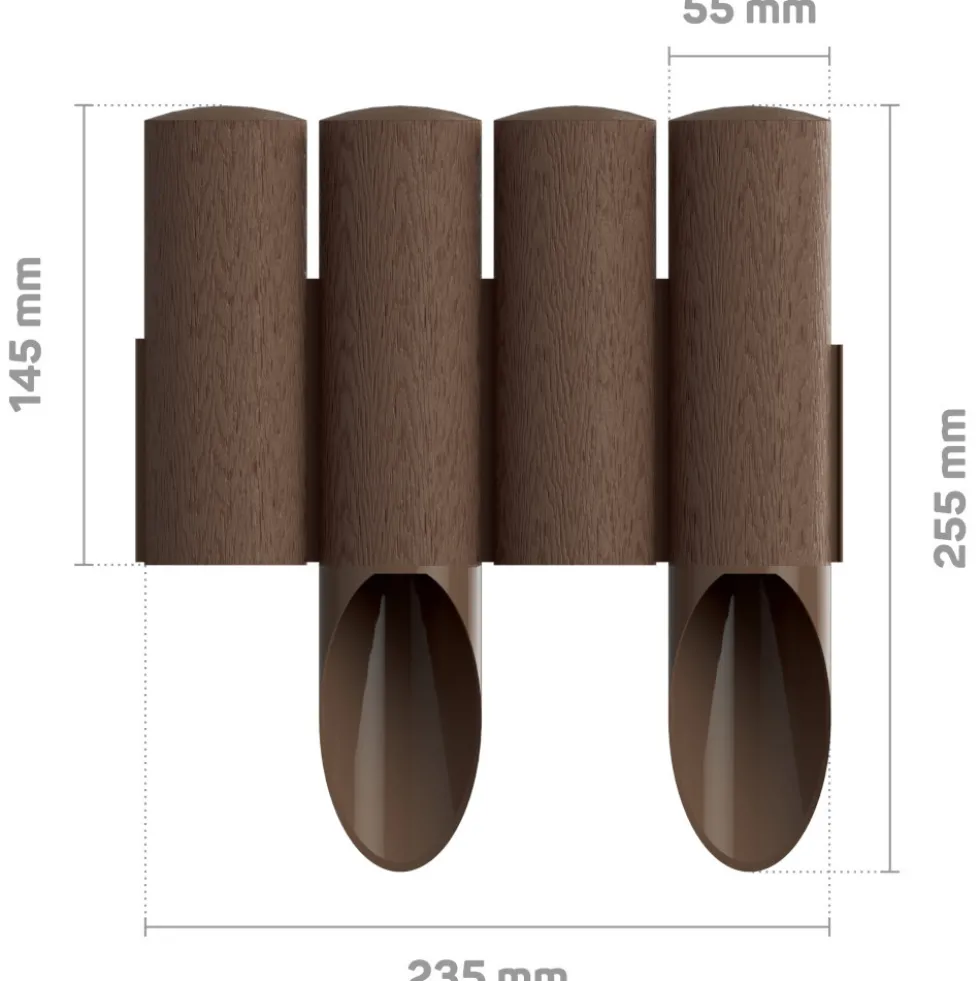 Rasenkante Palisade 10 Stück 2,3 m aus Kunststoff