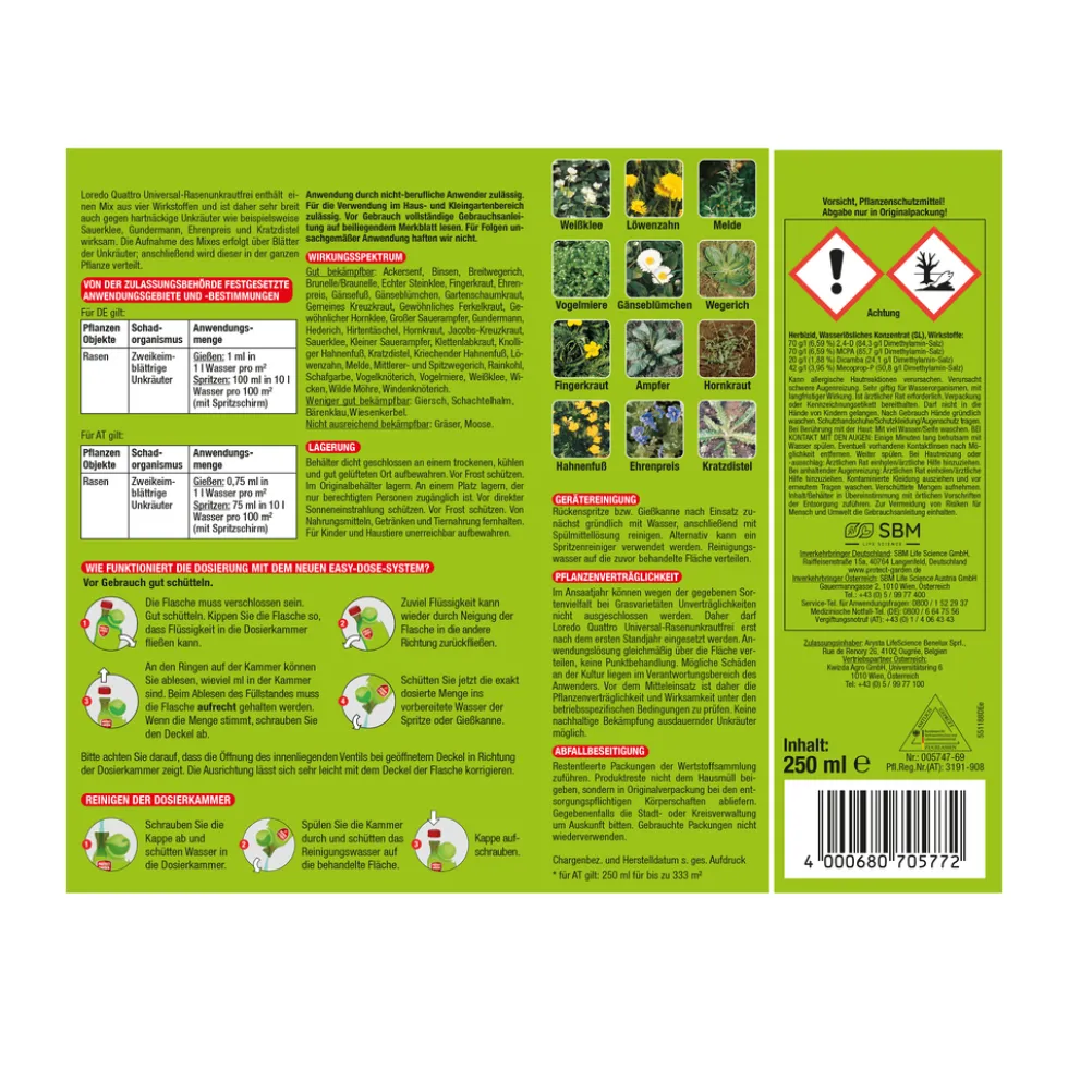 Rasenunkrautfrei Loredo Quattro 250 ml