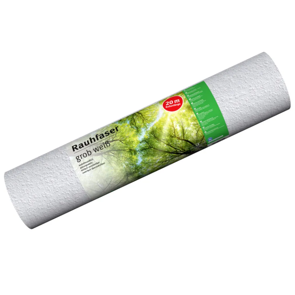 Rauhfaser-Tapete grob 20 x 0,53 m
