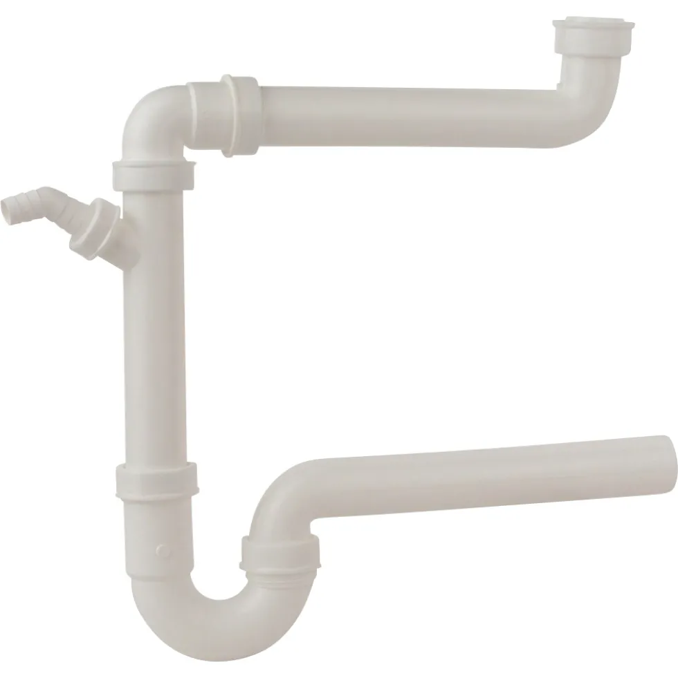 Raumsparsiphon1½" mit 50 mm Ø und 1x Geräteanschluss ¾"