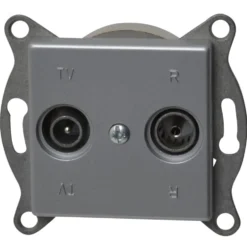 REV Antennendose TV/RF Standard Quadro silber Unterputz