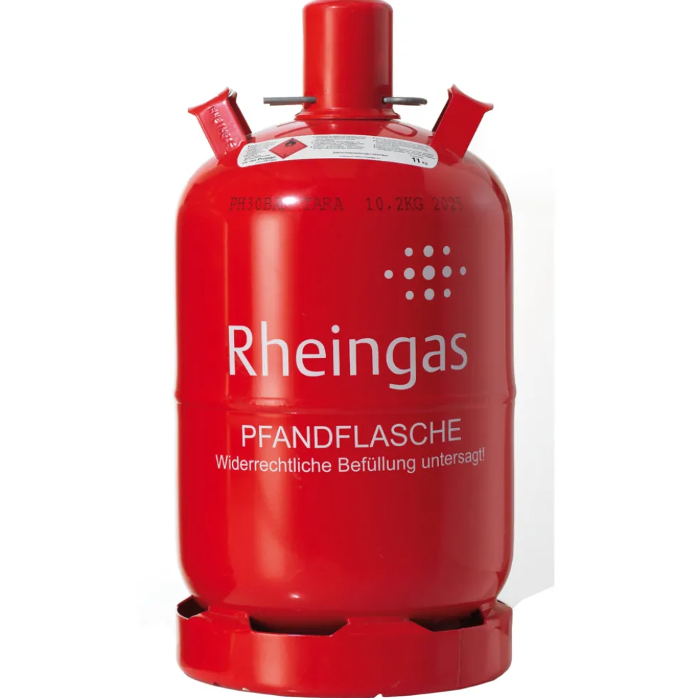 Rheingas Propan Gasfüllung 11 Kg Pfandflasche rot