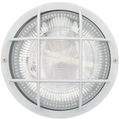 Rundleuchte max. 60W PVC-Korb und Glaskörper IP 44 weiß