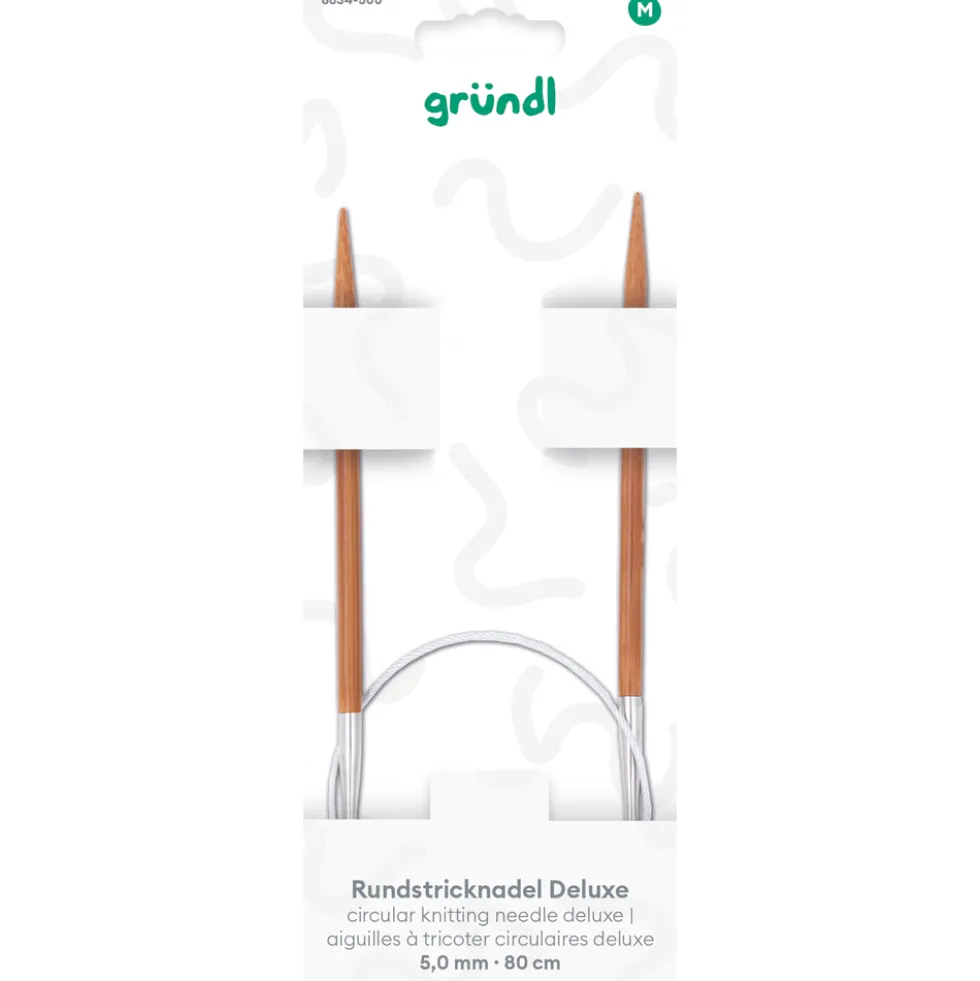 Rundstricknadel Deluxe Bambus 5,00 mm 80 cm