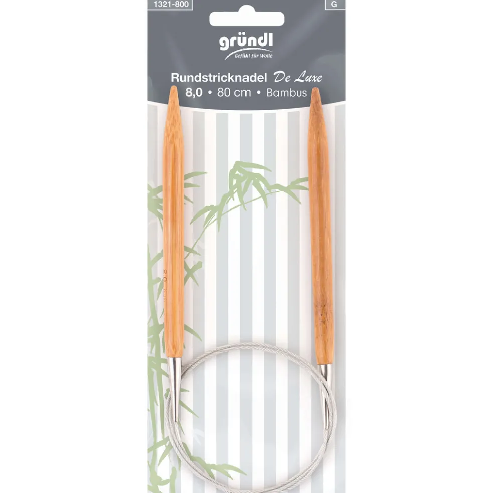Rundstricknadeln Bambus Delux 8 mm 80 cm