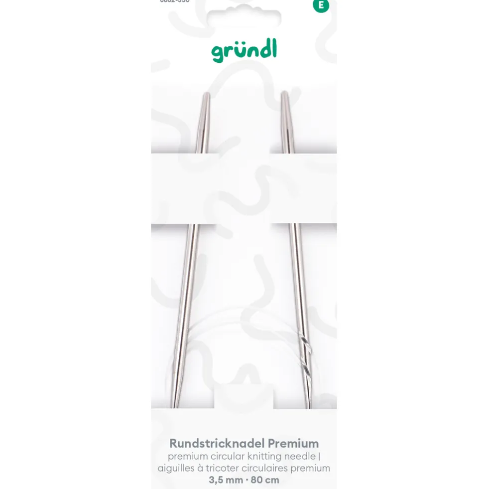 Rundstricknadel Premium Metall 3,50 mm 80 cm