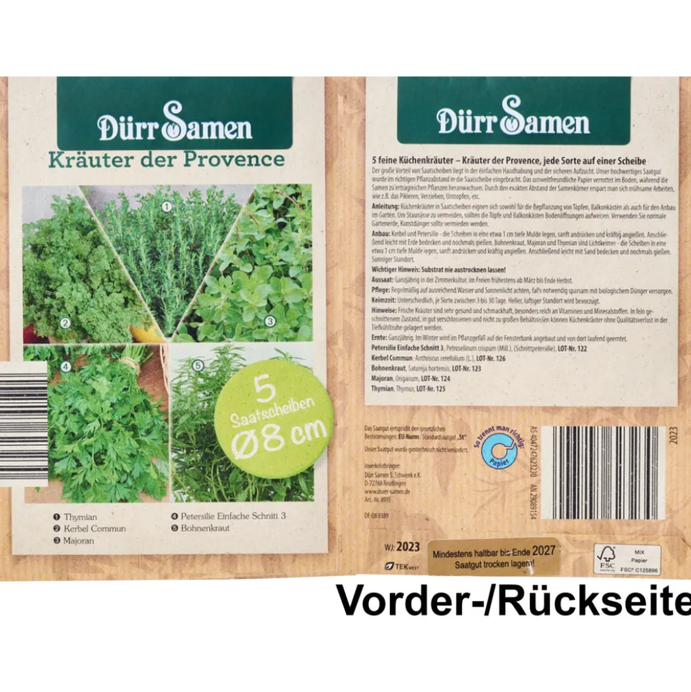 Saatband 3 Stück / Saatscheiben 5 Stück, sortiert