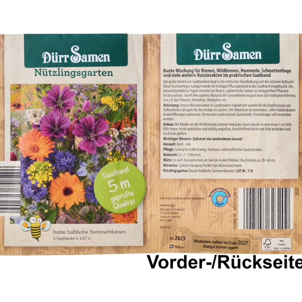 Saatband 3 Stück / Saatscheiben 5 Stück, sortiert