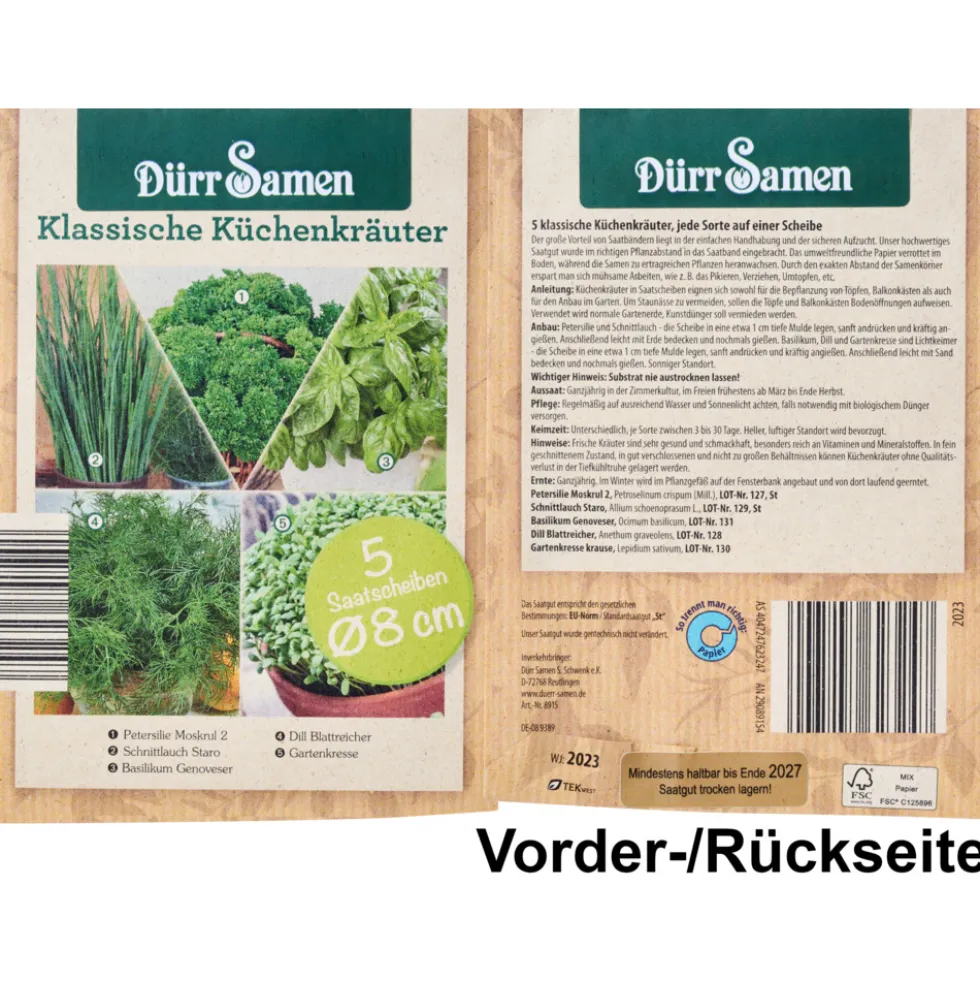 Saatband 3 Stück / Saatscheiben 5 Stück, sortiert