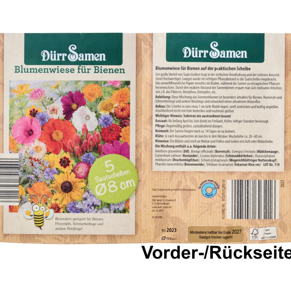 Saatband 3 Stück / Saatscheiben 5 Stück, sortiert
