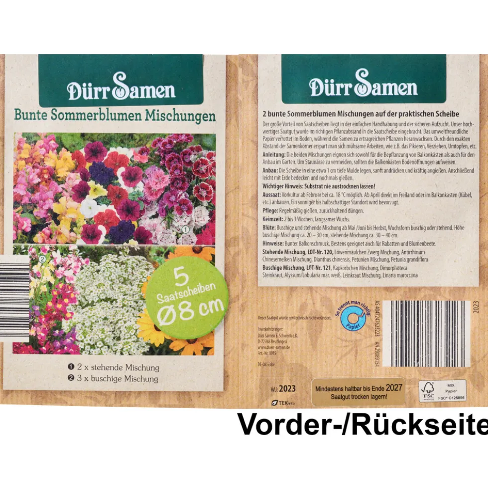 Saatband 3 Stück / Saatscheiben 5 Stück, sortiert