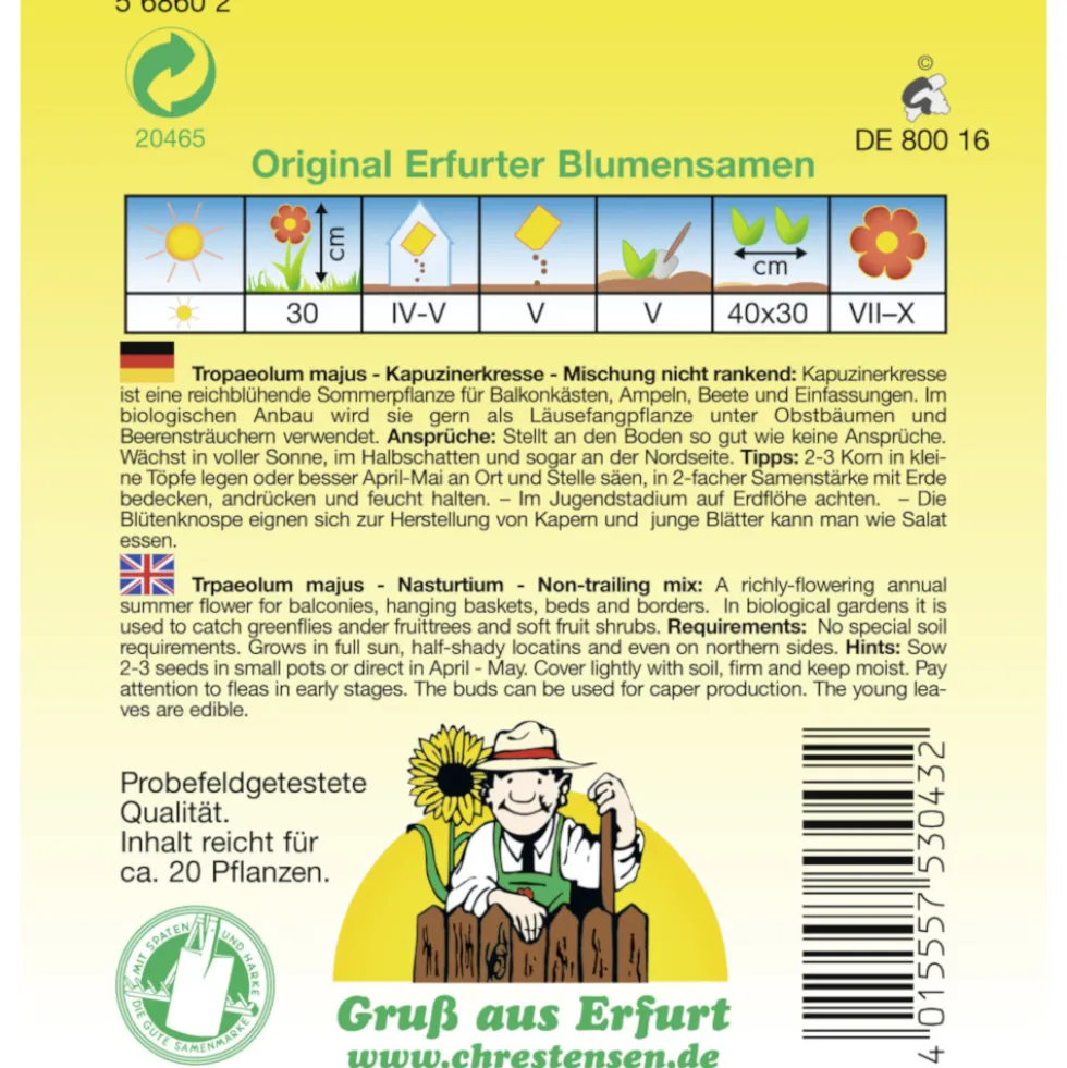 Saatgut Kapuzinerkresse Mix ca. 20 Pflanzen